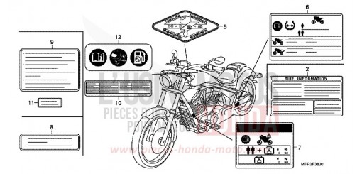 CAUTION LABEL VT1300CXA de 2010